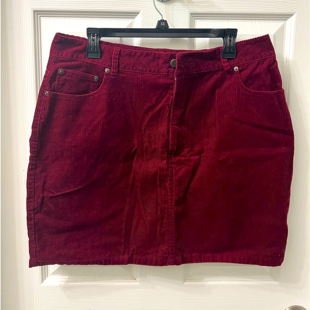 ASOS Denim Red Corduroy skirt - UK Size 16